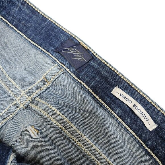 Daytrip Womens 33R Virgo Bootcut Jeans Blue High Rise Denim Medium Wash Stretch - Picture 10 of 16